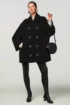 Пальто из смешанной шерсти оверсайз x stefano pilati ZARA, темно-серый