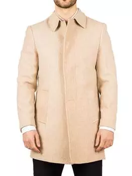 Пальто из смеси шерсти с классическим воротником, классическое пальто-тренч, зимняя куртка TruClothing, бежевый