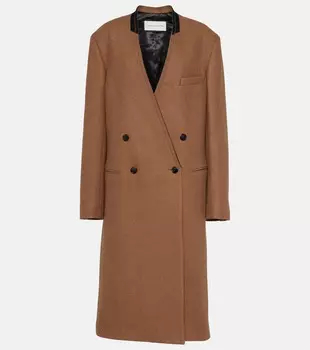 Пальто из смесовой шерсти Dries Van Noten, коричневый