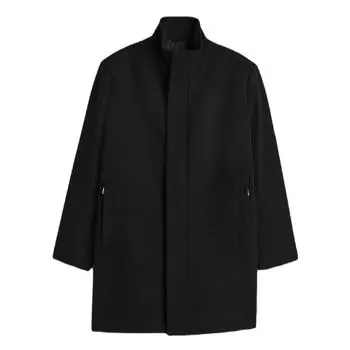 Пальто из смесовой шерсти H&amp;M, черный