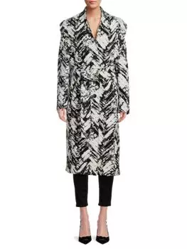 Пальто из смесовой шерсти Inaya с поясом Iro, цвет Black White