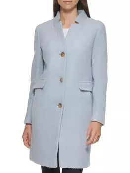 Пальто из смесовой шерсти из букле DKNY Blue