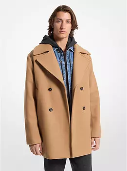Пальто из смесовой шерсти Michael Kors, коричневый