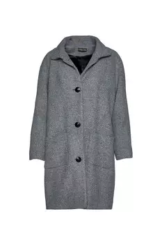 Пальто из смесовой шерсти от мода Conquista, серый
