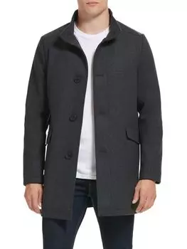 Пальто из смесовой шерсти с капюшоном Kenneth Cole, цвет Charcoal