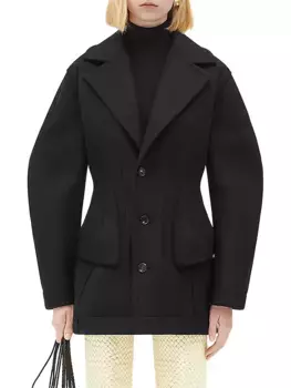 Пальто из смесовой шерсти Sculpt Felted Bottega Veneta, черный