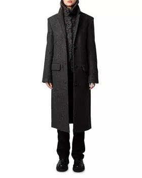 Пальто из смесовой шерсти Zadig & Voltaire Mio, синий