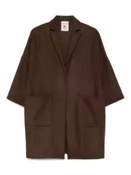Пальто из смесовой вирджинской шерсти Semicouture, коричневый
