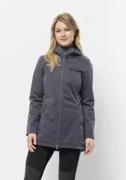 Пальто из софтшелла Jack Wolfskin "WINDHAIN COAT W", цвет Dolphin