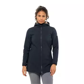 Пальто из софтшелла Jack Wolfskin "WINDLAND COAT W", с капюшоном, синий