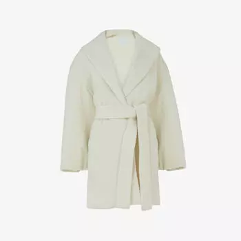 Пальто из тканого материала с воротником-хомутом и лацканами Leem, белый