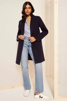 Пальто из твила с одной пуговицей Friends Like These, синий