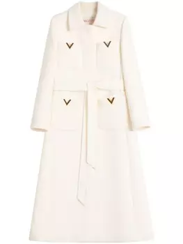 Пальто из вирджинской шерсти Valentino Garavani, нейтральный цвет