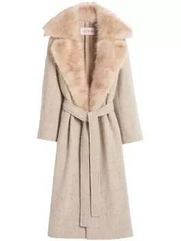 Пальто из вирджинской шерсти Valentino Garavani, нейтральный цвет