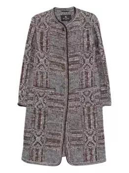 Пальто из жаккарда букле ETRO, серый