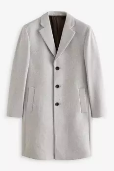 Пальто Эпсом с шерстью Next, серый