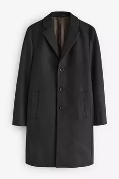 Пальто Эпсом с шерстью Next, черный