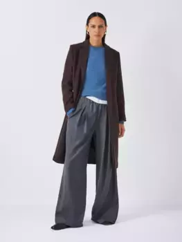 Пальто John Lewis Wool Blend Single Breasted, цвет chocolate