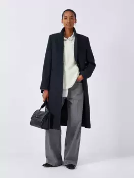 Пальто John Lewis Wool Blend Single Breasted, темно-синий