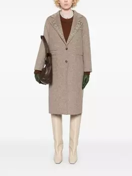 Пальто kaos, украшенное кристаллами, коричневый