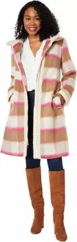 Пальто Kate Spade New York Belted Maxi Wool with Sherpa Detail, цвет Buffalo Plaid