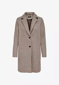 Пальто классическое ONLY без капюшона, коричневый