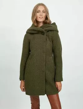 Пальто классическое Vila, темно-зеленый