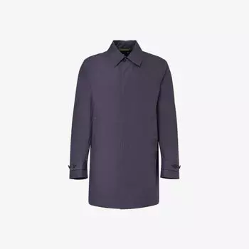 Пальто классического кроя из смесового хлопка с воротником-стойкой Ps By Paul Smith, цвет blues