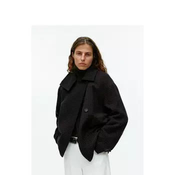 Пальто короткое Arket с узором, темно-коричневый