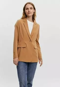 Пальто короткое Vero Moda приталенное, коричневый