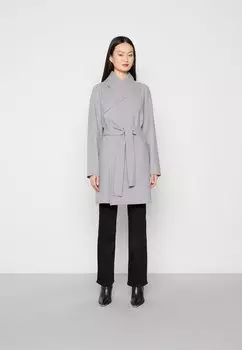 Пальто короткое Vila с ремнем на талии, серый