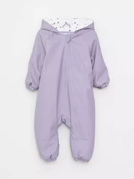Пальто космонавта для маленьких девочек с капюшоном и длинными рукавами LCW baby, матовый сиреневый