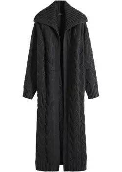 Пальто косой вязки Bpc Bonprix Collection, черный