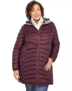 Пальто L.L.Bean Plus Size Ultralight 850 Down Hooded, цвет Dark Plum