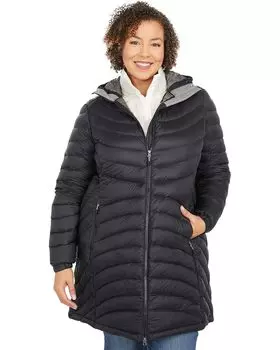 Пальто L.L.Bean Plus Size Ultralight 850 Down Hooded, черный