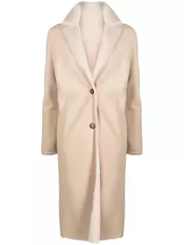Пальто Lammmantel на пуговицах Liska, нейтральный цвет