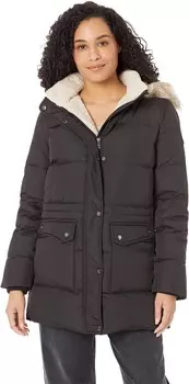 Пальто LAUREN Ralph Lauren Down Coat with Chest Zip and Patch Pocket, черный