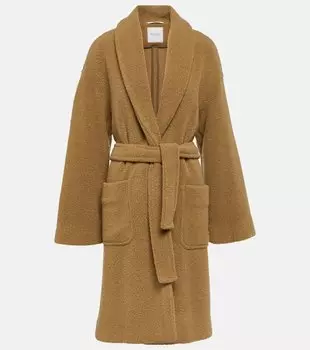Пальто leisure brava из смесовой шерсти Max Mara, бежевый