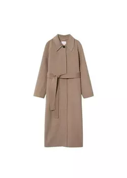 Пальто MANGO Between-Seasons Coat Vitamina, серо-коричневый