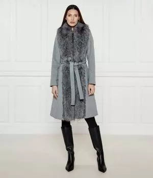 Пальто Marciano Guess Valerie с мехом, серый