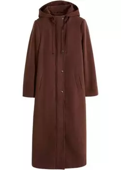 Пальто макси-длины из искусственной шерсти Bpc Bonprix Collection, коричневый