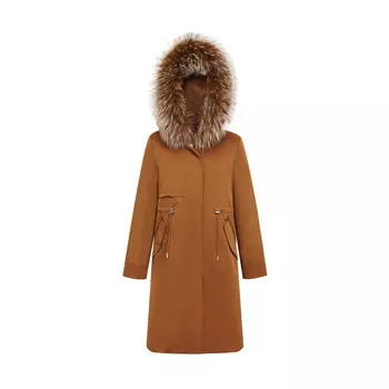 Пальто меховое Deep Breath с капюшоном, черный