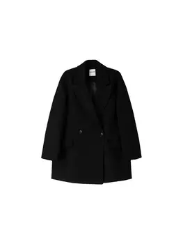 Пальто межсезонное Bershka, черный