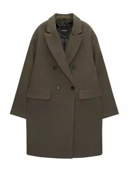 Пальто межсезонное Pull&Bear, хаки
