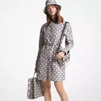 Пальто Michael Kors Empire Logo Jacquard Trench, черный/серый