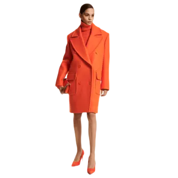 Пальто Michael Kors Wool Melton Chesterfield, оранжевый