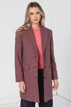 Пальто миди с баской United Colors Of Benetton, черный
