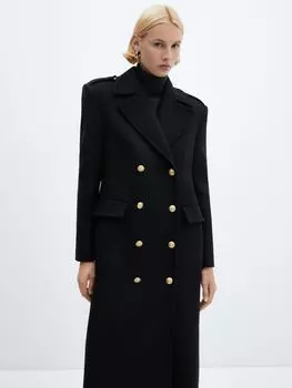 Пальто Milions из смесовой шерсти Mango, черный