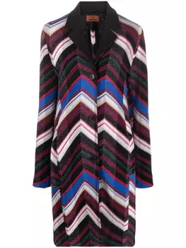 Пальто Missoni с узором «зигзаг» из шерсти, черный