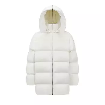 Пальто Moncler x Rick Owens Woven Hooded Cyclopic Coat Milk, белый